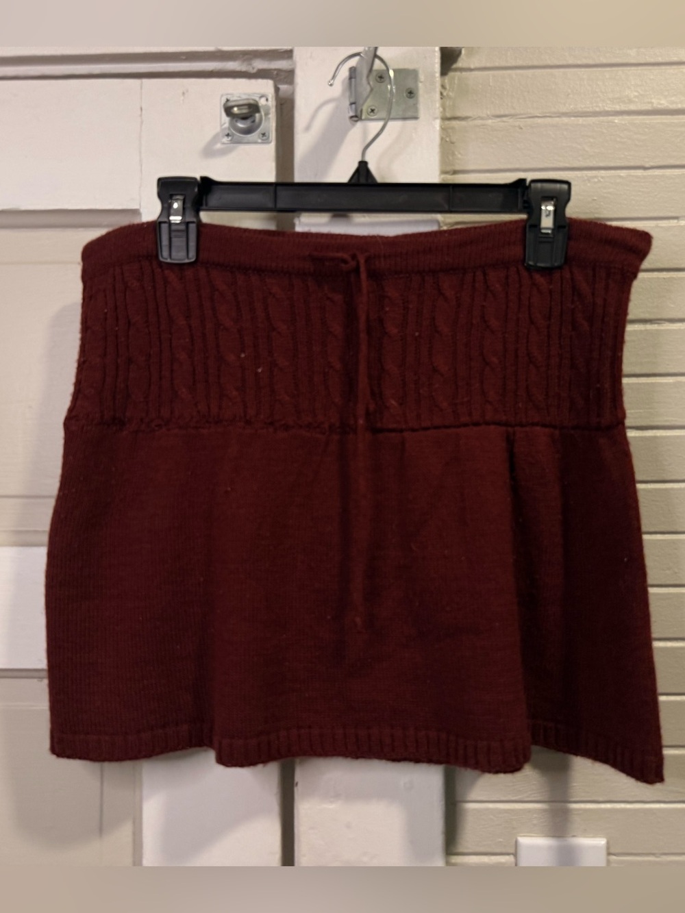 Women's Maroon Knit Waistband Skirt